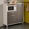 Meuble Bas OPTIC 2 Porte Et 1 Tiroir Gris/blanc Distributeur Officiel 10